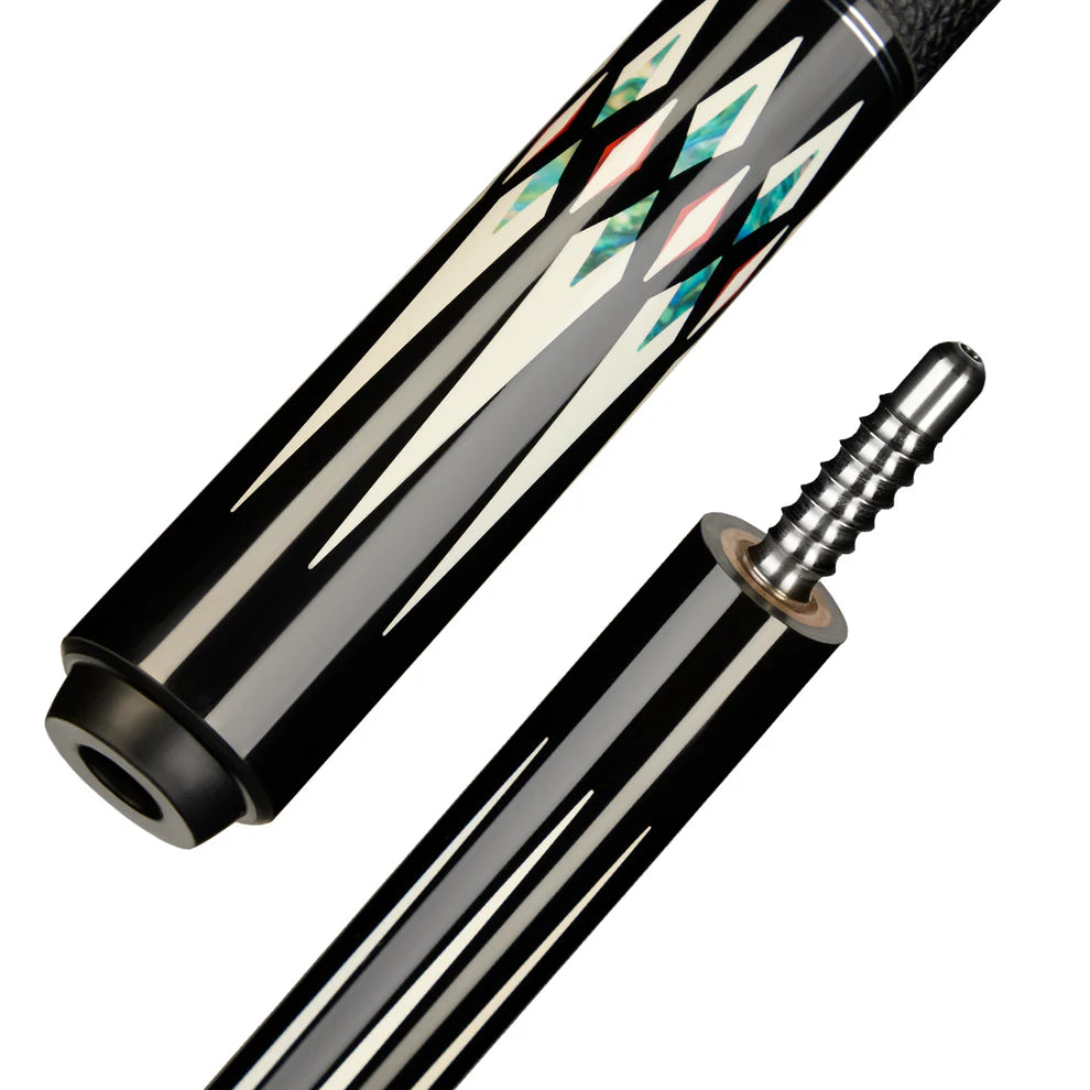 NEBULA 58 inch carbon fiber pool cue phantom prism design with leather grip and radial joint low deflection billiard cue
