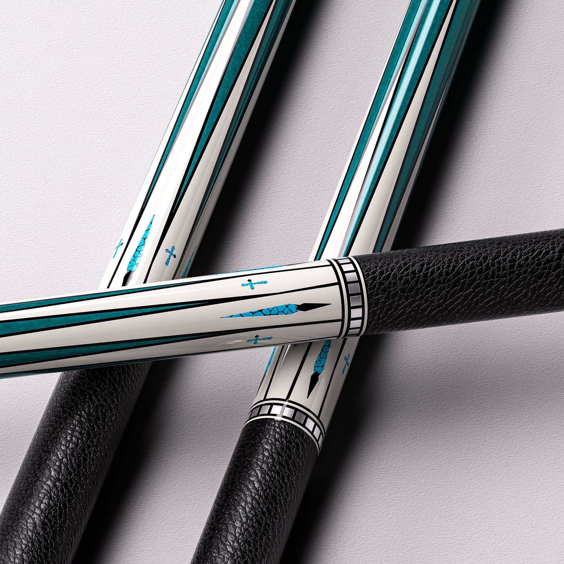 Toray T800 carbon fiber shaft detail on NEBULA pool cue