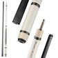 NEBULA 58 inch white carbon fiber pool cue with leather grip and radial joint low deflection billiard cue