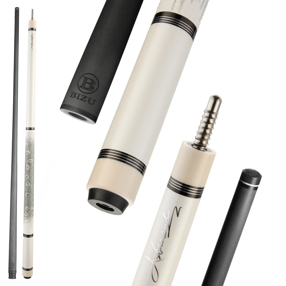 NEBULA 58 inch white carbon fiber pool cue with leather grip and radial joint low deflection billiard cue