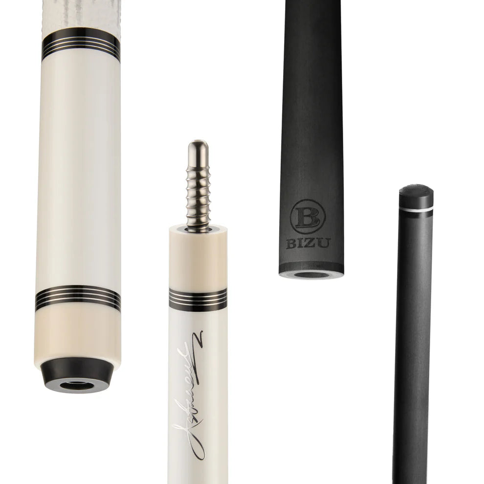 NEBULA 58 inch white carbon fiber pool cue with leather grip and radial joint low deflection billiard cue