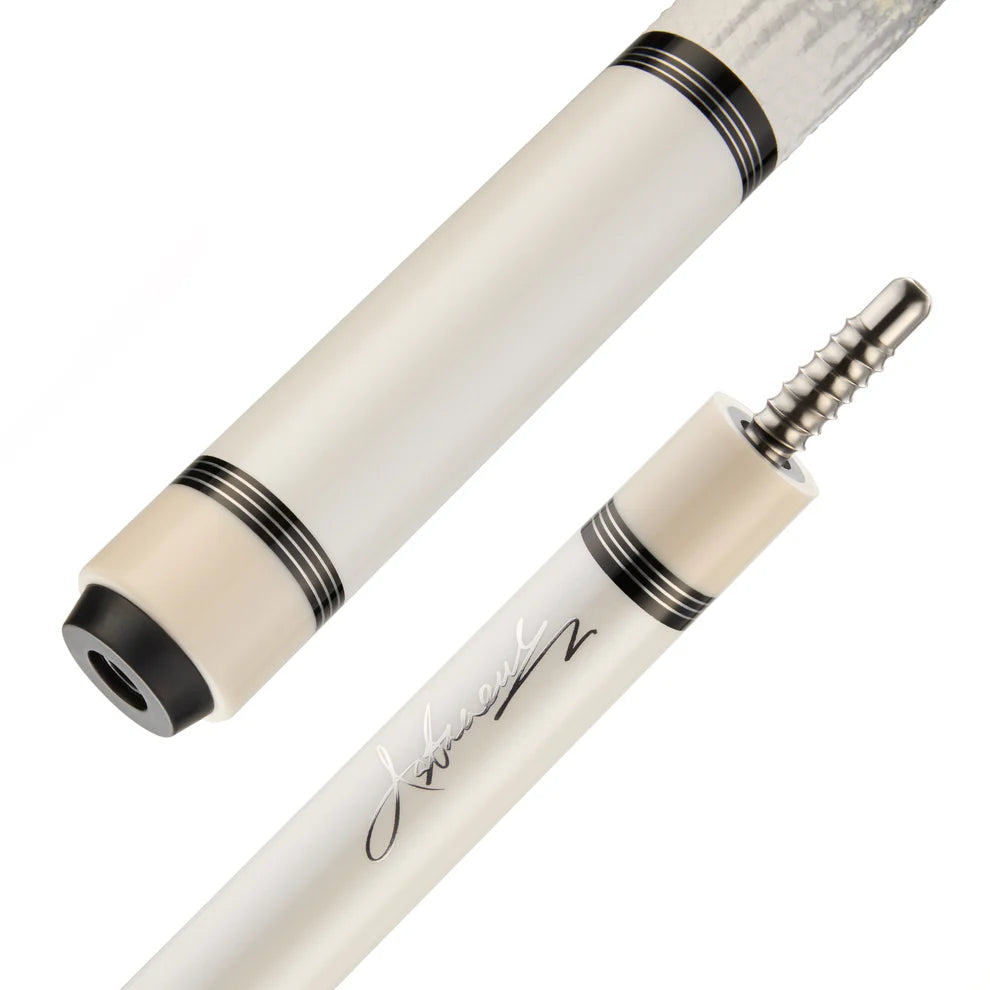 NEBULA 58 inch white carbon fiber pool cue with leather grip and radial joint low deflection billiard cue