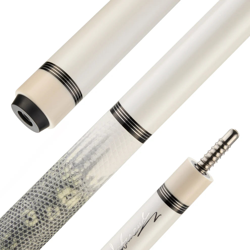 NEBULA 58 inch white carbon fiber pool cue with leather grip and radial joint low deflection billiard cue