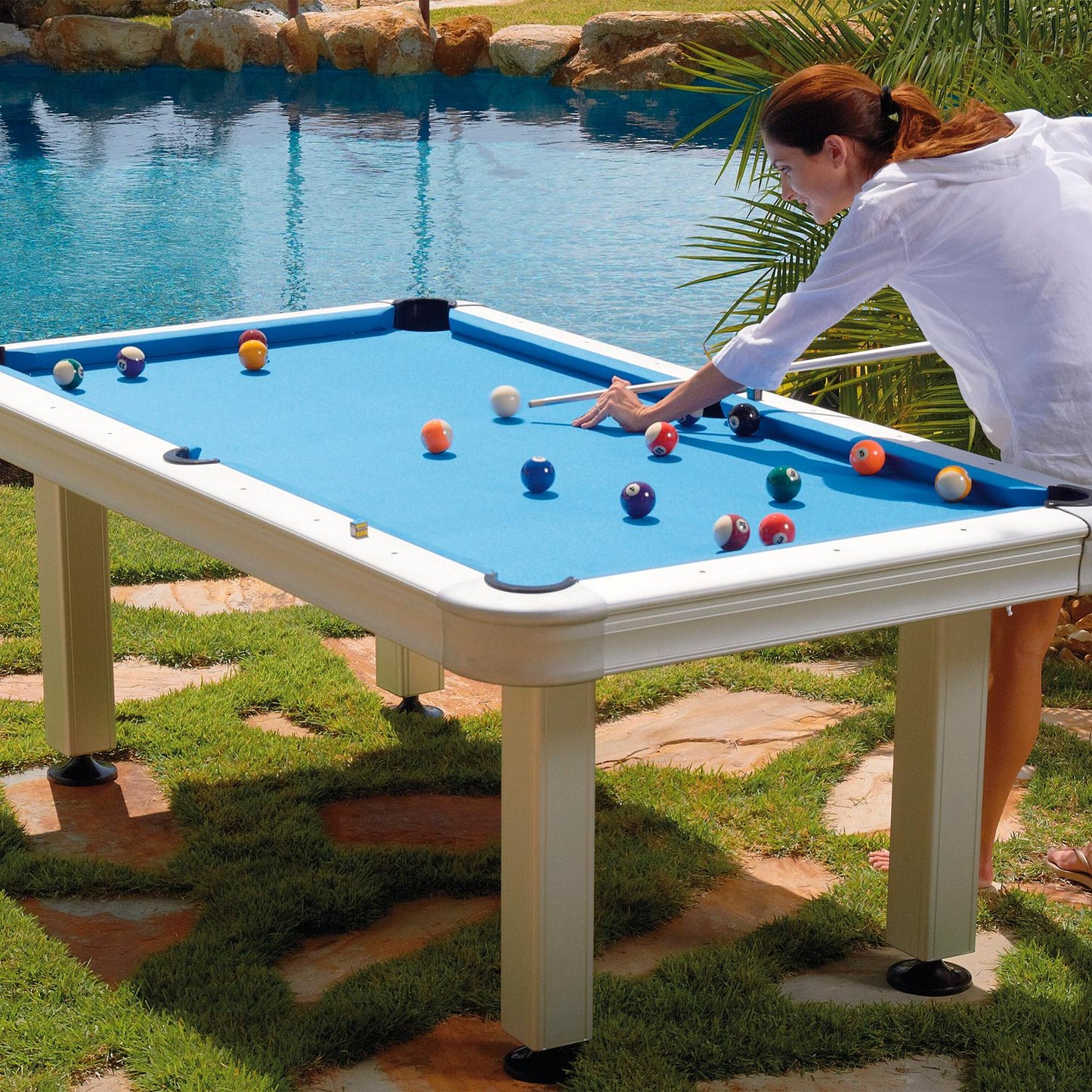 Imperial 7ft Outdoor Pool Table All Weather with Playing Accessories - Gaming Blaze