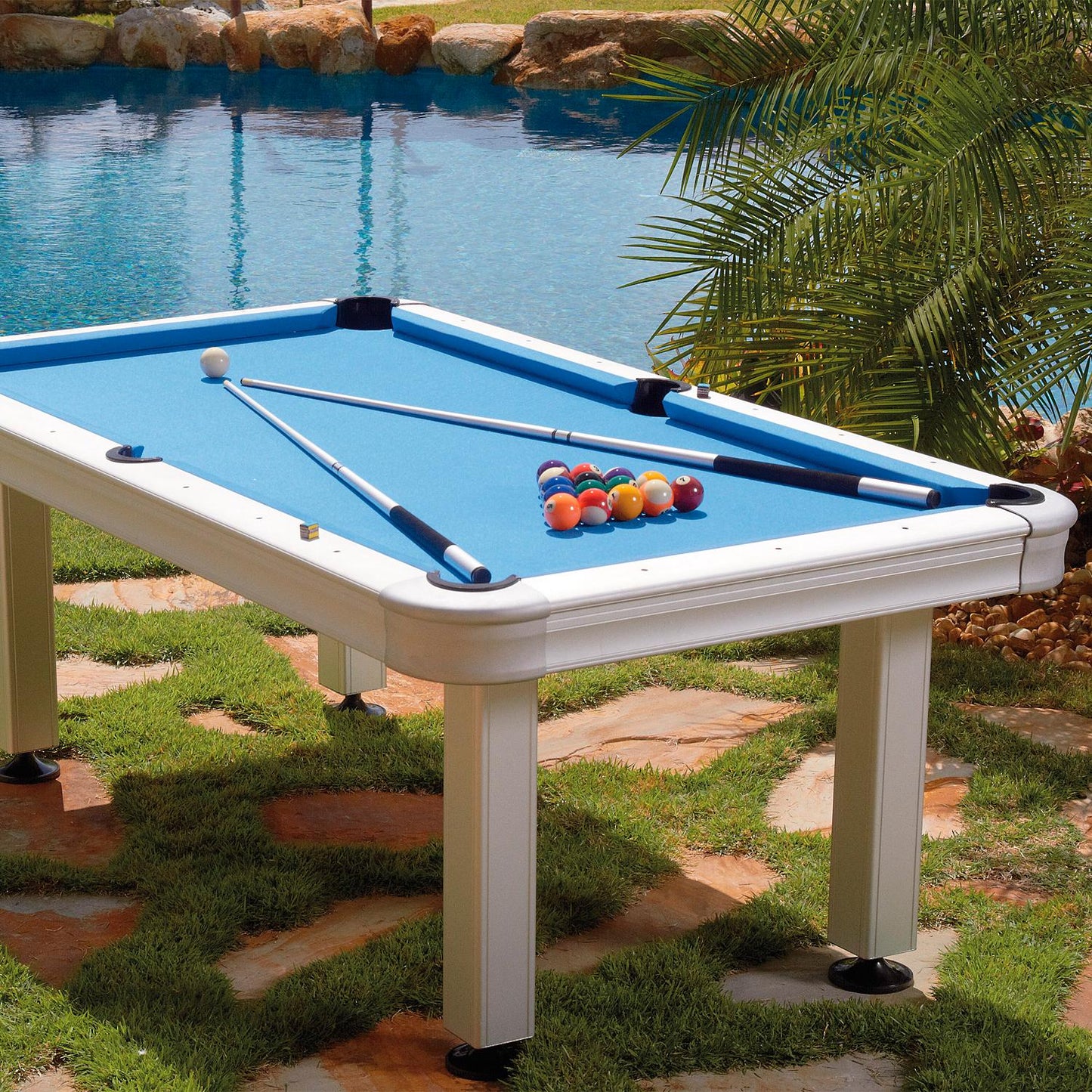 Imperial 7ft Outdoor Pool Table All Weather with Playing Accessories - Gaming Blaze