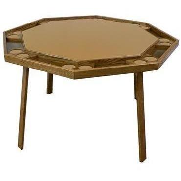 Kestell 52" Oak Octagon Folding Poker Table 8 Person - Gaming Blaze