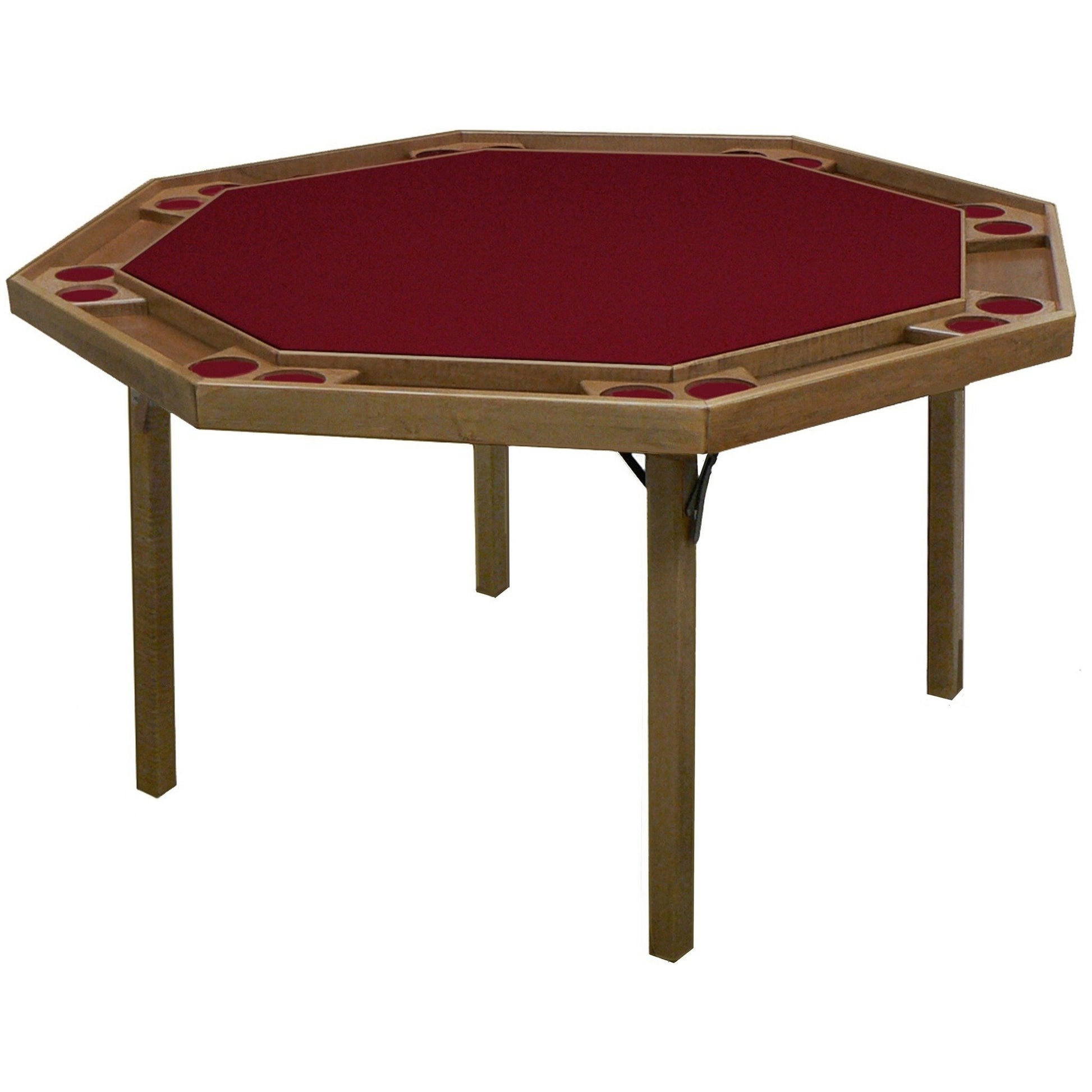 Kestell 52" Oak Contemporary Octagon Folding Poker Table 8 Person - Gaming Blaze