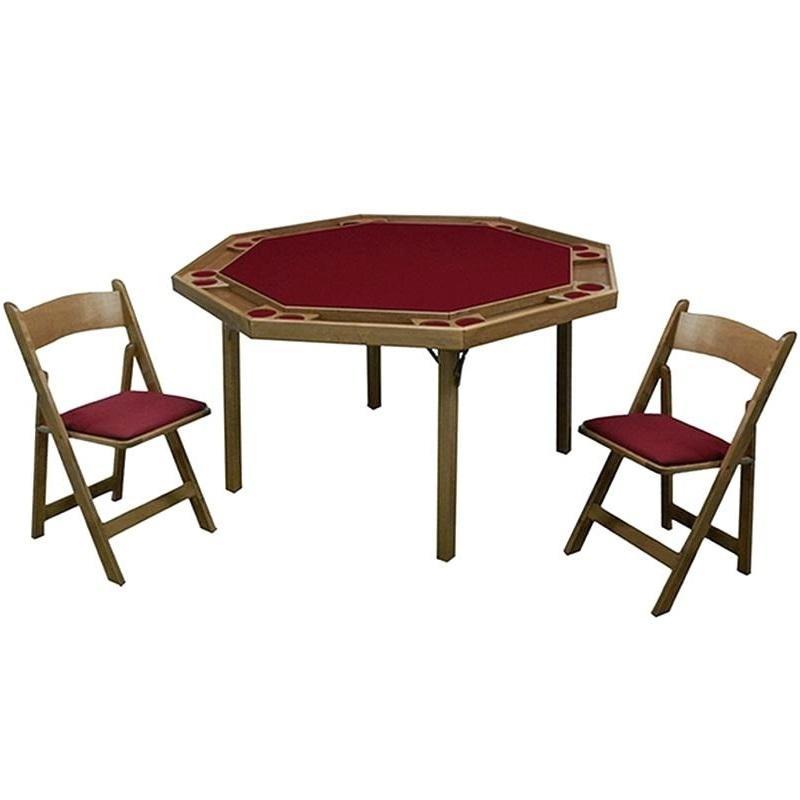 Kestell 52" Oak Contemporary Octagon Folding Poker Table 8 Person - Gaming Blaze