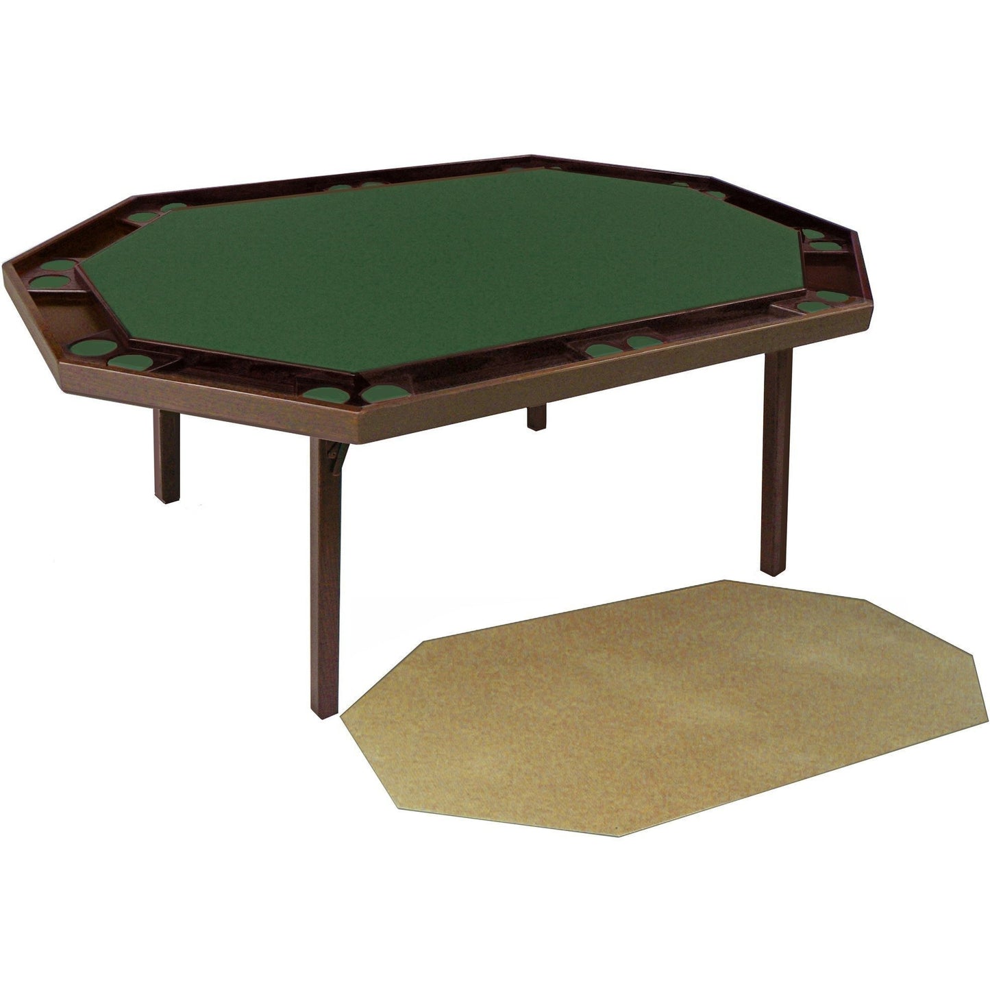 Kestell Deluxe Folding Custom Poker Table Oak Wood 10 Person - Gaming Blaze