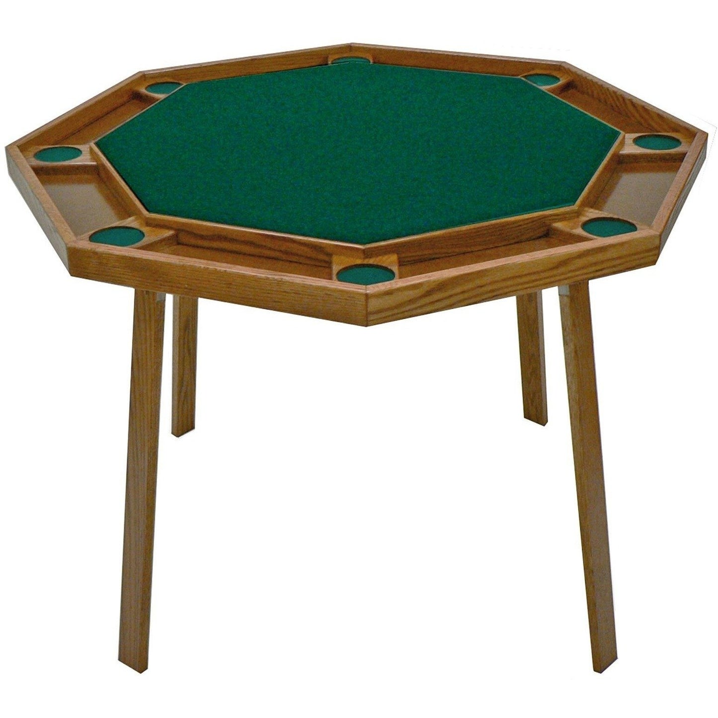 Kestell 48" Oak Octagon Folding Poker Table 8 Person - Gaming Blaze