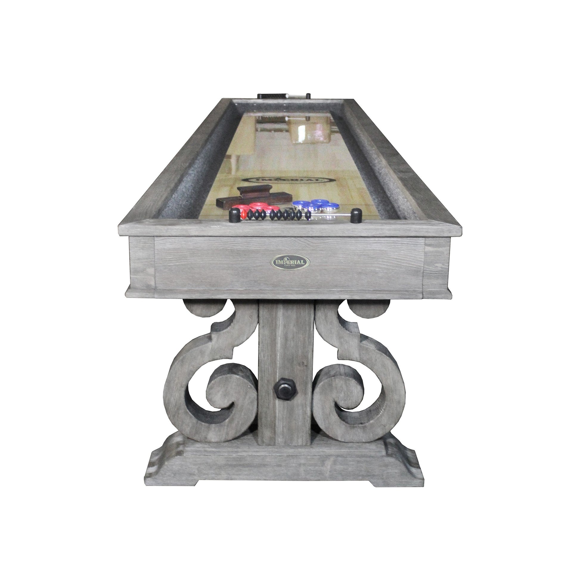 Imperial Barnstable 12ft Shuffleboard Table in Silver Mist - Gaming Blaze