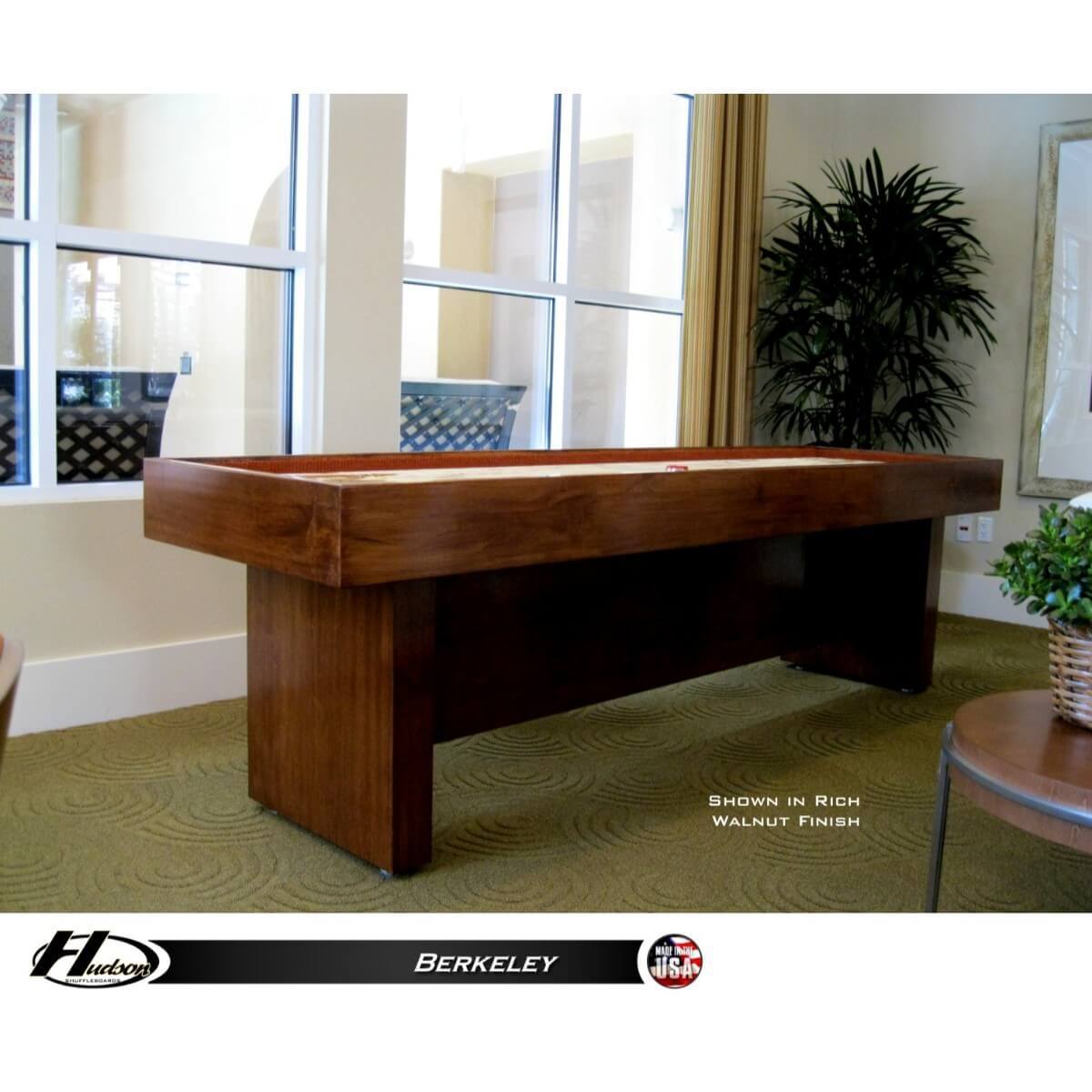 Hudson Berkeley Shuffleboard Table 9'-22' with Custom Stains - Gaming Blaze