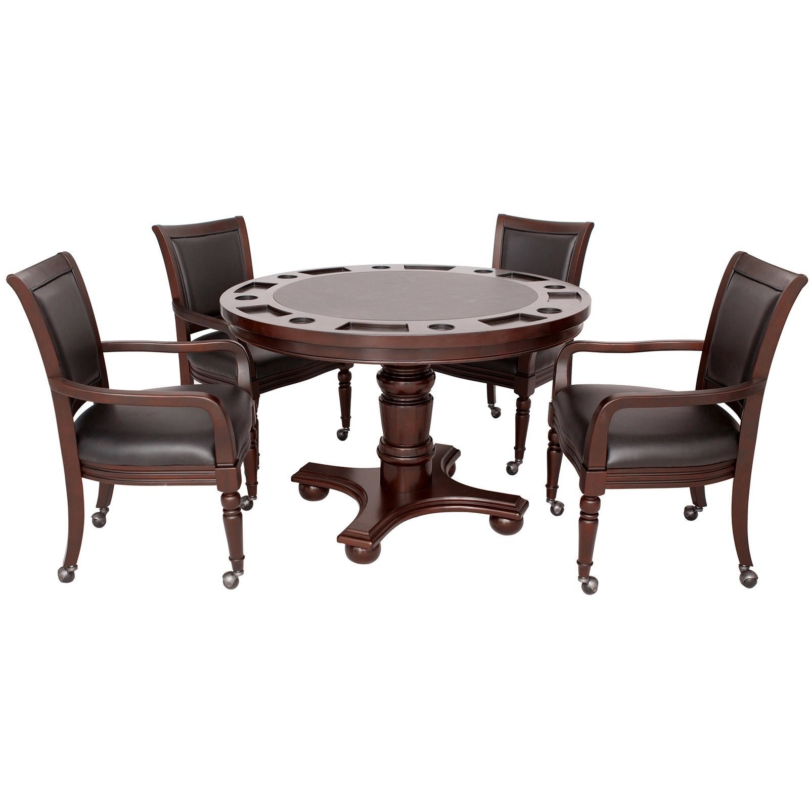 Hathaway Bridgeport 2-in-1 Walnut Poker Dining Table