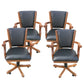 Hathaway Kingston Oak Swivel Poker Arm Chairs - Set of 4 - Gaming Blaze
