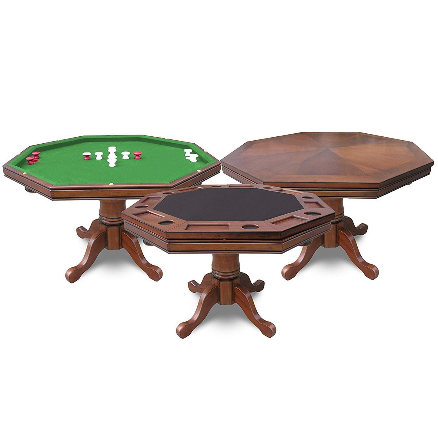 Hathaway Kingston Oak Octagon 3 in 1 Poker Table 8 Person - Gaming Blaze