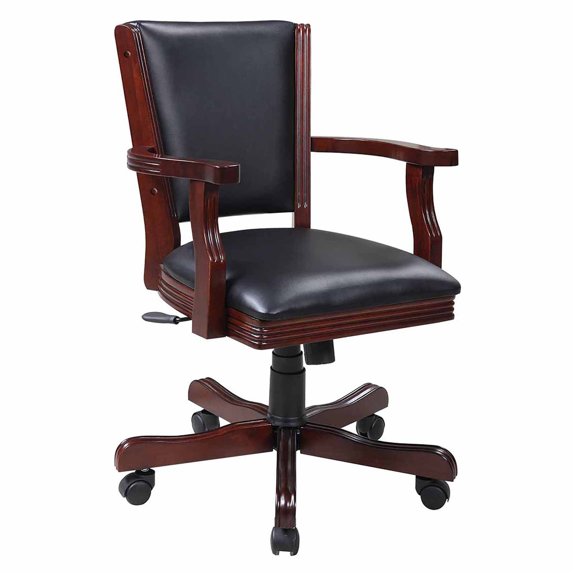 Hathaway Kingston Walnut Swivel Poker Arm Chairs - Set of 4 - Gaming Blaze