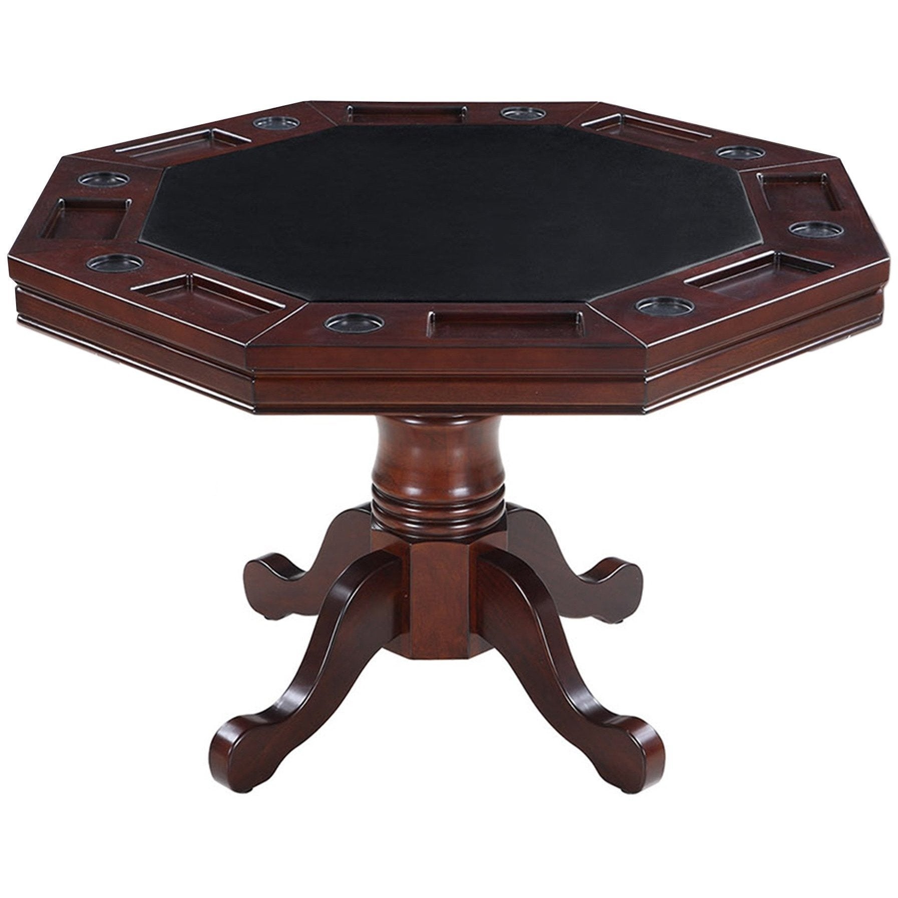 Hathaway Kingston Walnut Octagon 3 in 1 Poker Table 8 Person - Gaming Blaze