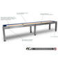 Hudson Brushed Stainless Steel Shuffleboard Table 9'-22' with Custom Finish Options - Gaming Blaze