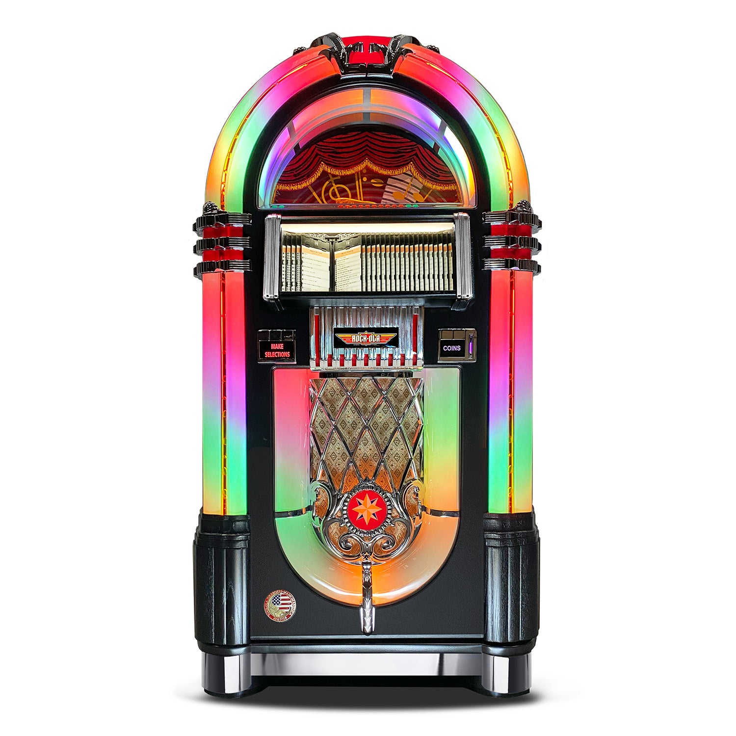 Rock-Ola Bubbler CD Jukebox In Gloss Black - Gaming Blaze