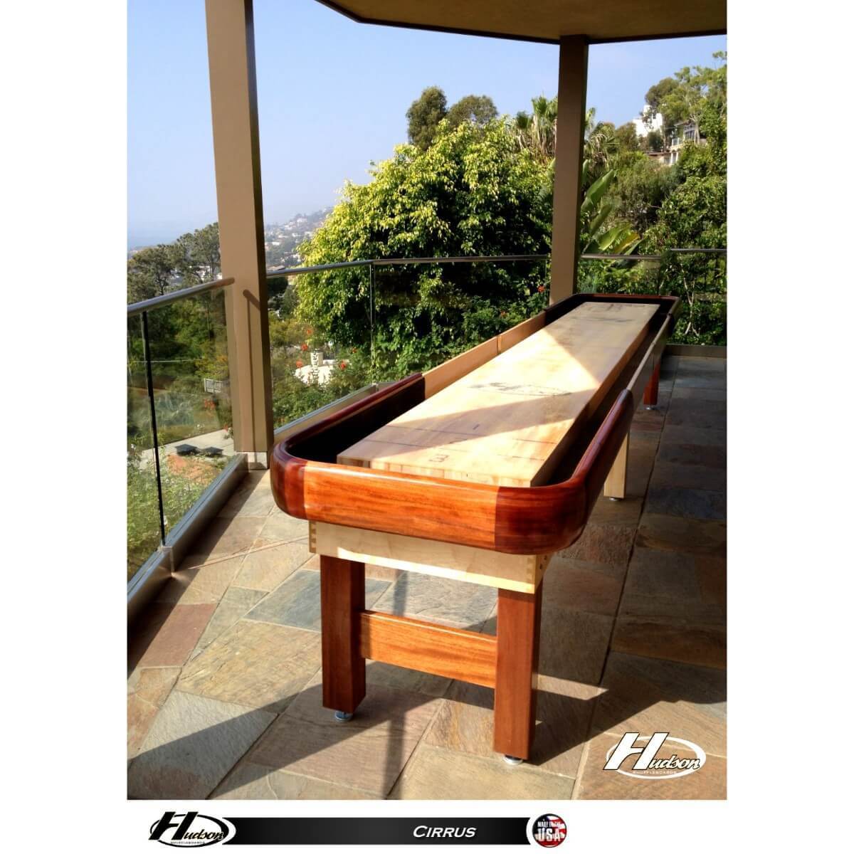 Hudson Cirrus Shuffleboard Table 9'-22' Indoor/Outdoor with Custom Wood Options - Gaming Blaze