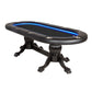 BBO Poker Tables Elite Alpha LED Black Oval Poker Table 10 Person - Gaming Blaze