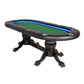 BBO Poker Tables Elite Alpha LED Black Oval Poker Table 10 Person - Gaming Blaze