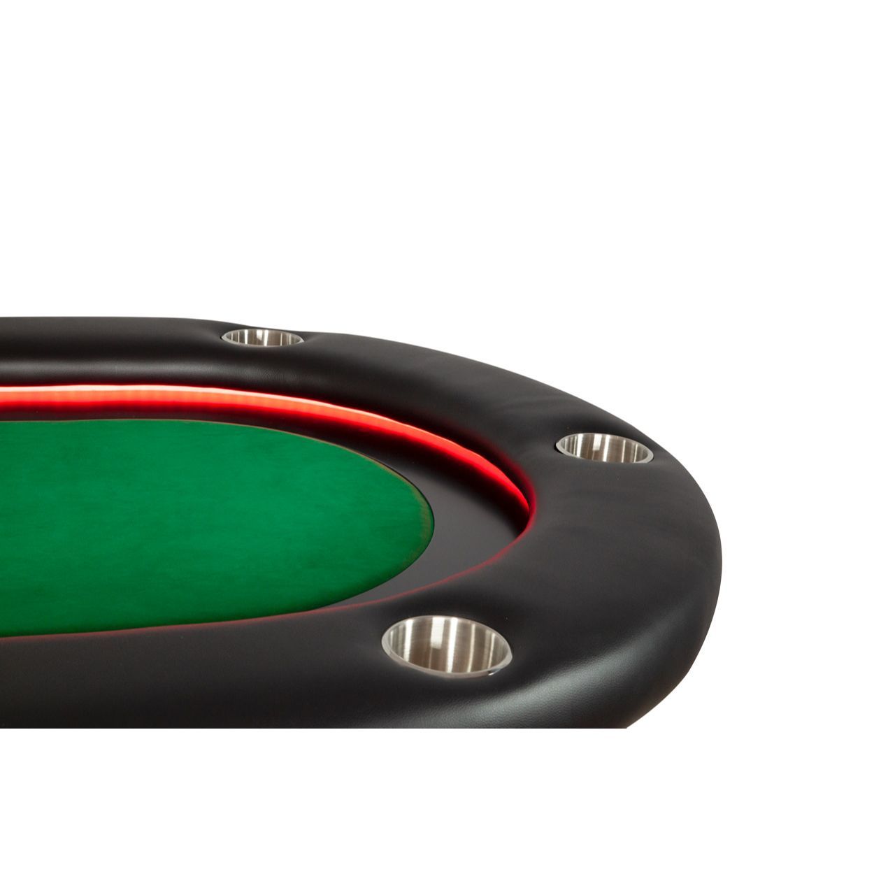 BBO Poker Tables Elite Alpha LED Black Oval Poker Table 10 Person - Gaming Blaze