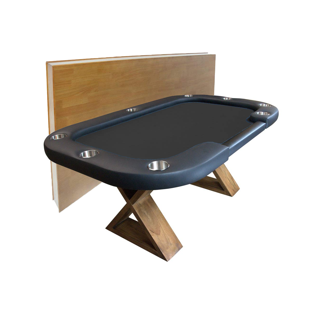 BBO Poker Tables Helmsley Poker Dining Table 8 Person with Dealer Spot - Gaming Blaze