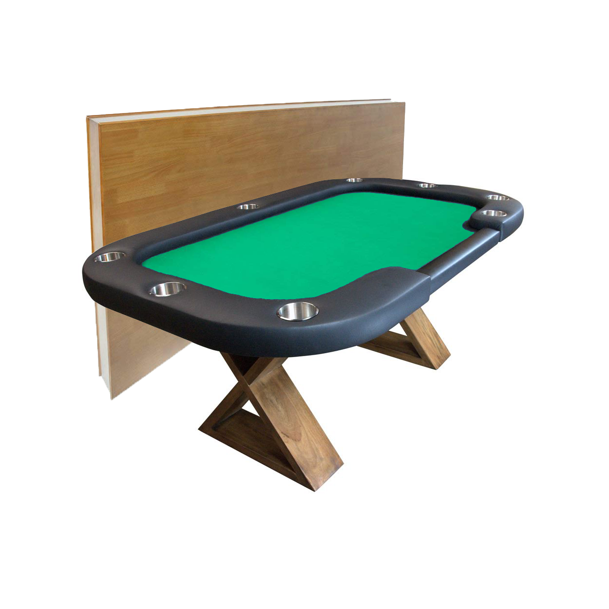 BBO Poker Tables Helmsley Poker Dining Table 8 Person with Dealer Spot - Gaming Blaze