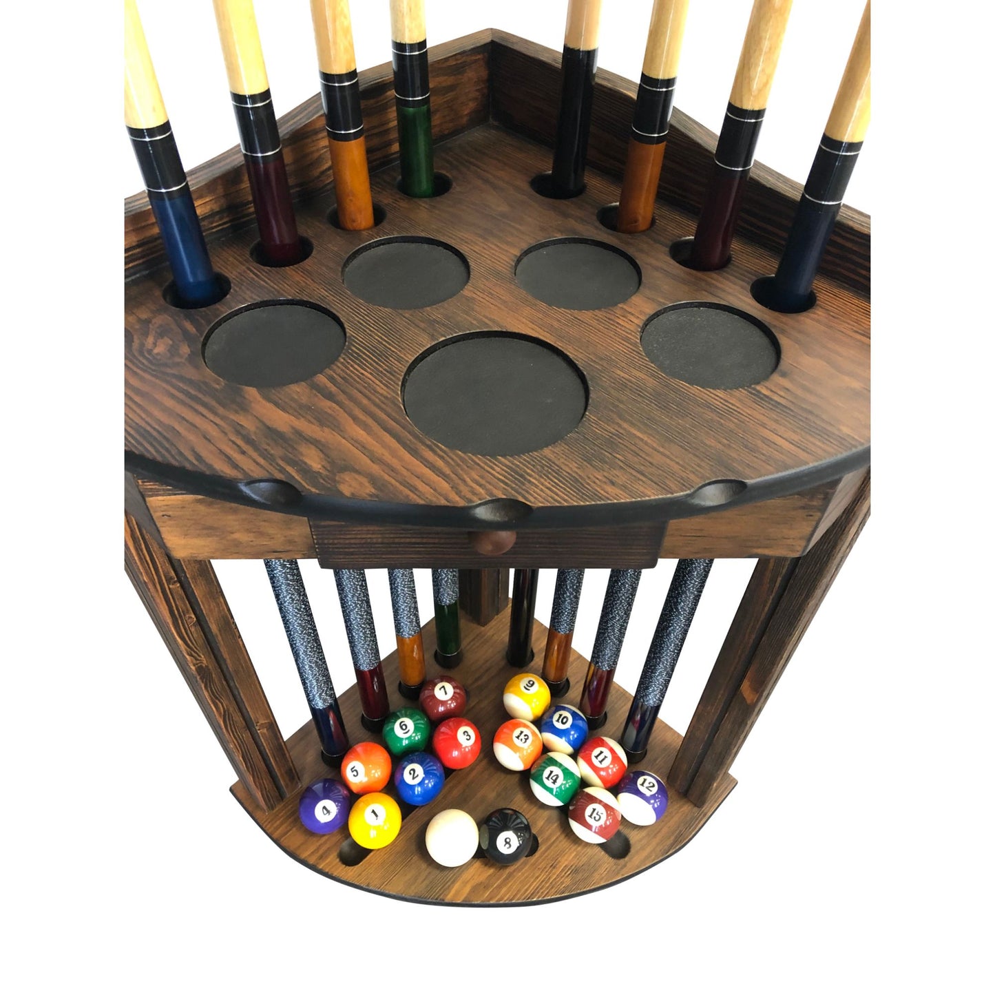 Playcraft Premium Hardwood Billiard Corner Floor Rack - Gaming Blaze