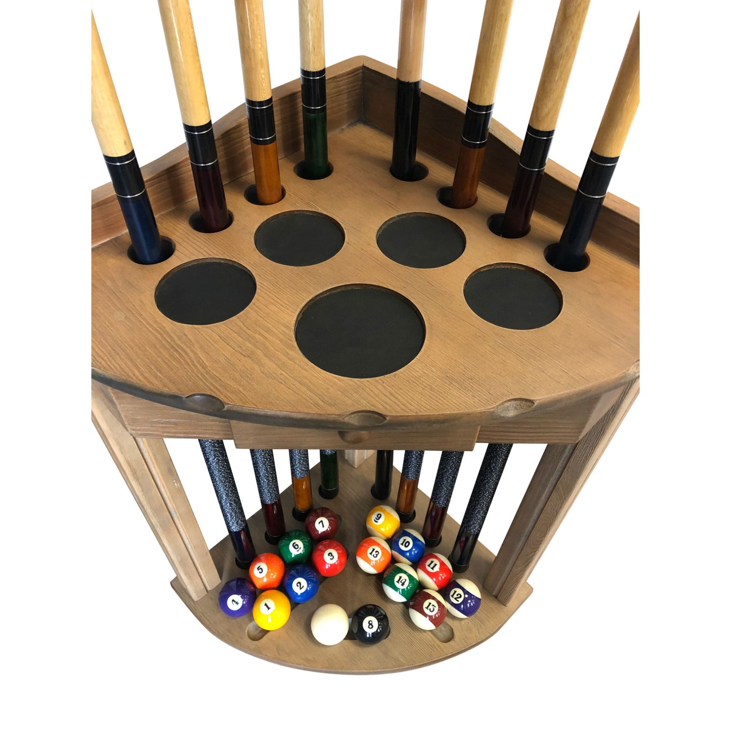 Playcraft Premium Hardwood Billiard Corner Floor Rack - Gaming Blaze