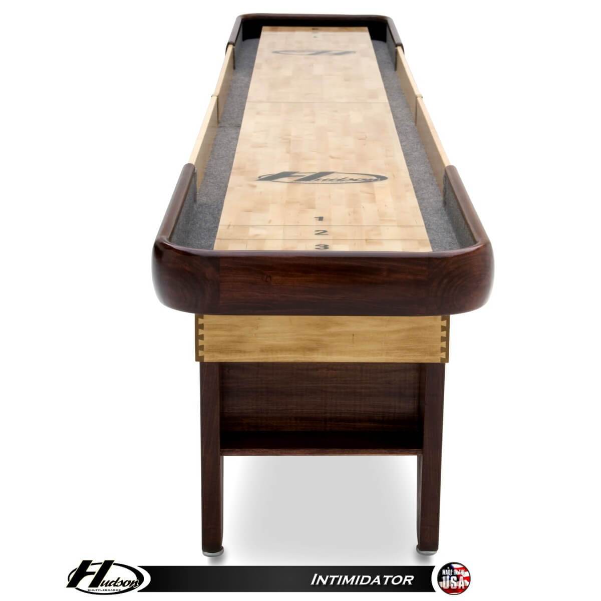 Hudson Intimidator Shuffleboard Table 9'-22' with Custom Stain Options - Gaming Blaze