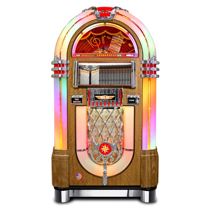 Rock-Ola Bubbler CD Jukebox In Light Oak - Gaming Blaze