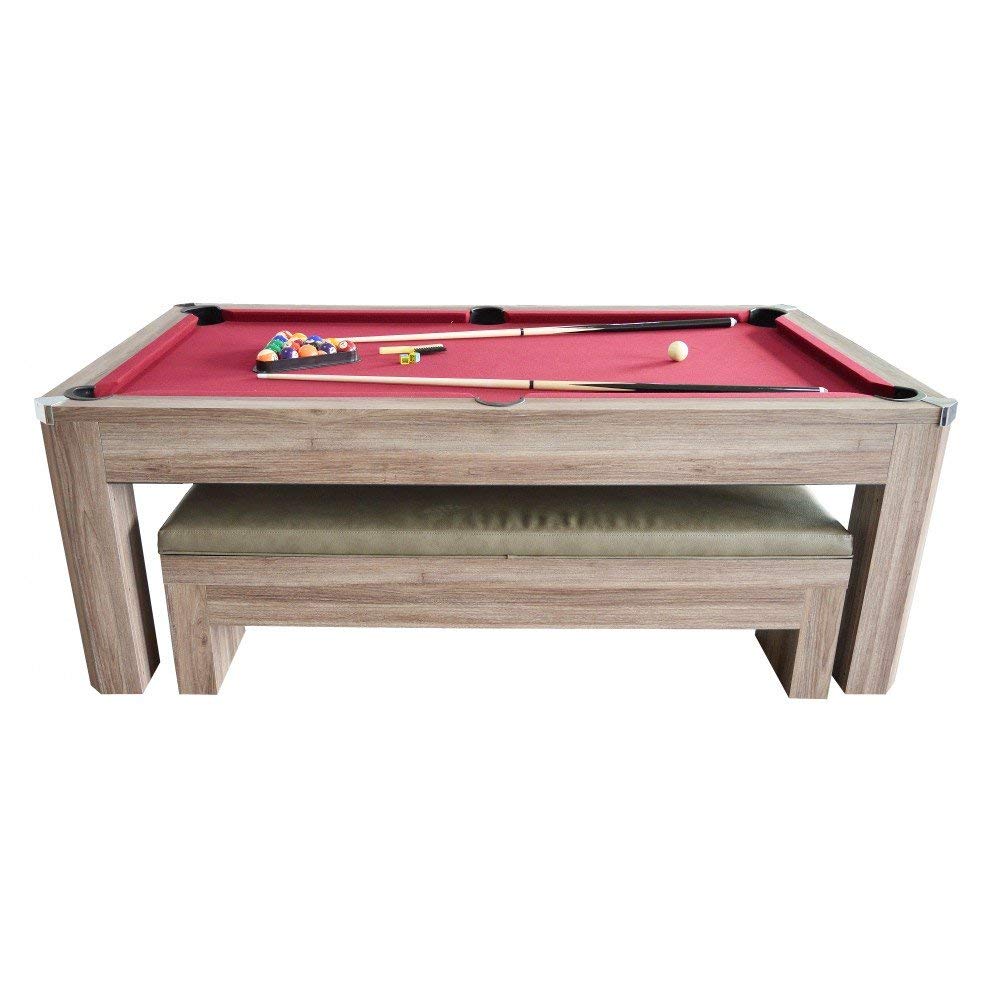 Hathaway Newport 7ft Multi Game Table with Dining Top & Benches  - Gaming Blaze