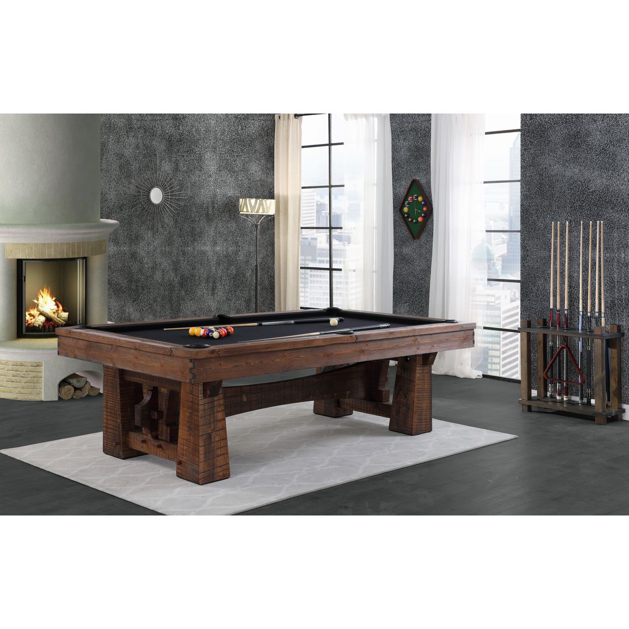 Playcraft Bull Run 8' Slate Pool Table with Optional Dining Top - Gaming Blaze