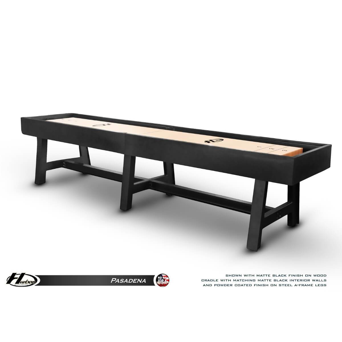 Hudson Pasadena Shuffleboard Table 9'-22' with Custom Finish Options - Gaming Blaze