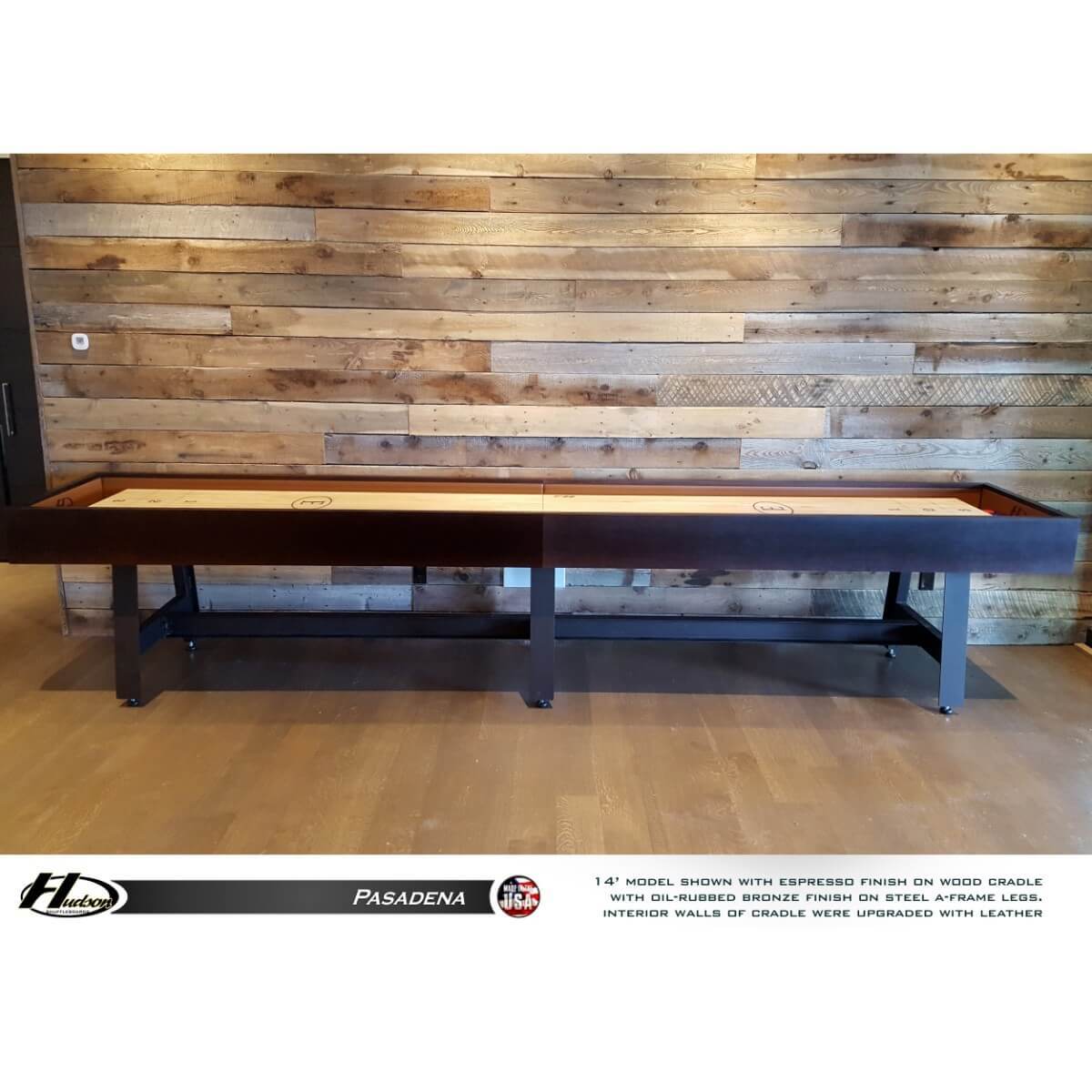 Hudson Pasadena Shuffleboard Table 9'-22' with Custom Finish Options - Gaming Blaze