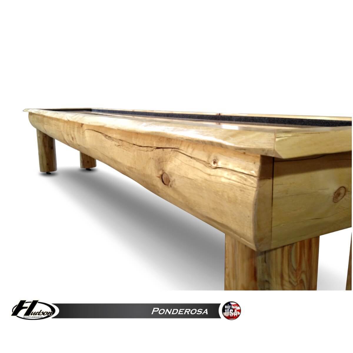 Hudson Ponderosa Shuffleboard Table 9'-22' with Custom Stain Options - Gaming Blaze