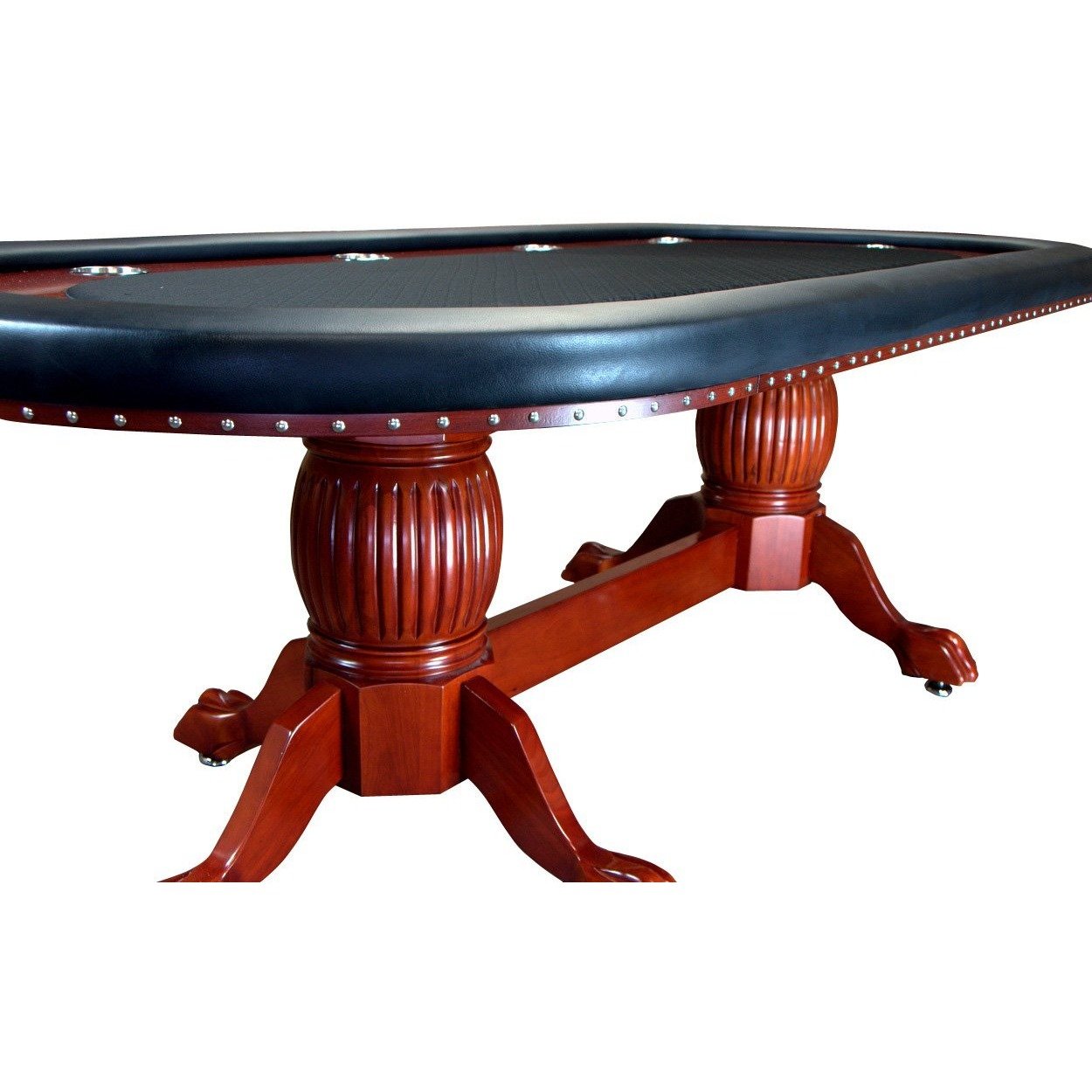 BBO Poker Tables Rockwell Mahogany Oval Poker Table 10 Person - Gaming Blaze