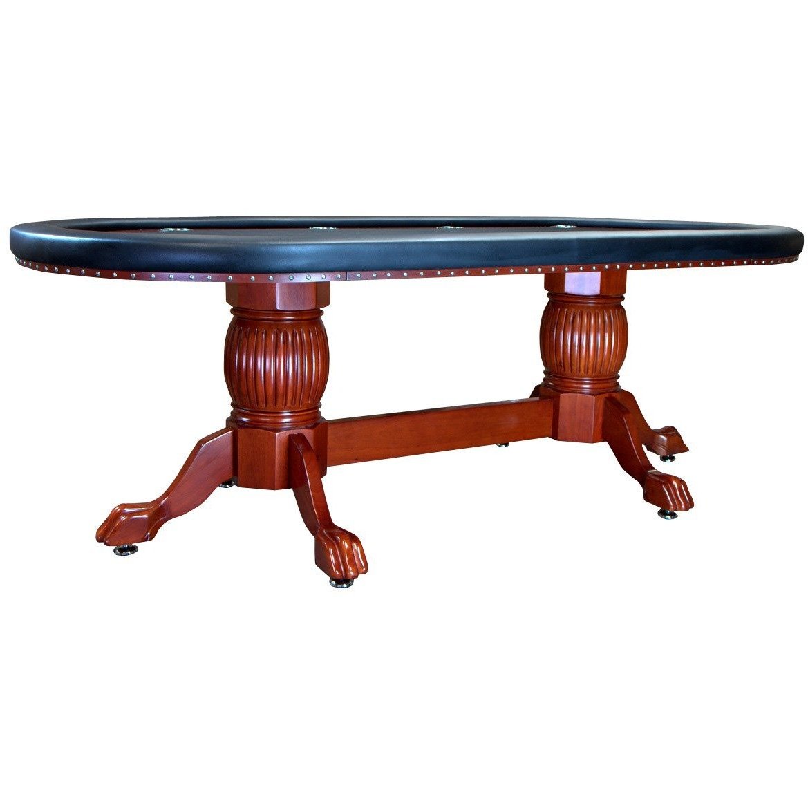 BBO Poker Tables Rockwell Mahogany Oval Poker Table 10 Person - Gaming Blaze