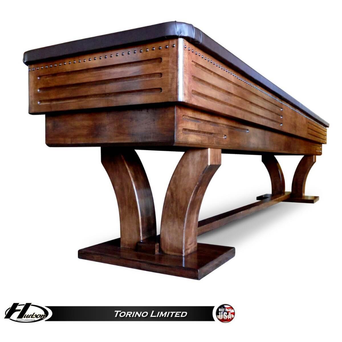 Hudson Torino Limited Edition Shuffleboard Table 9'-22' with Custom Stain Options - Gaming Blaze