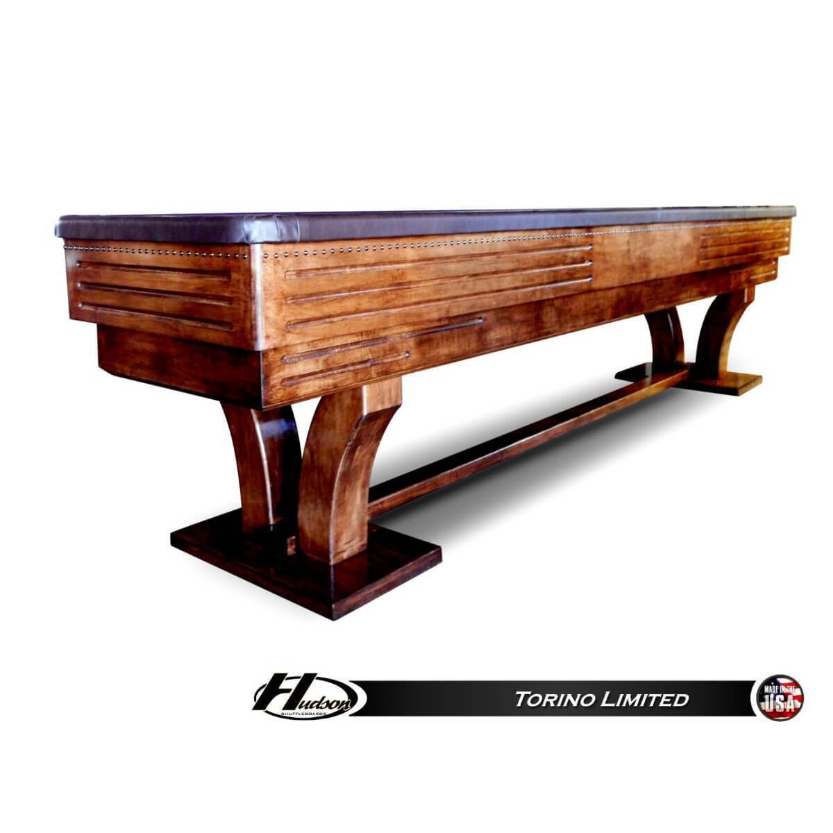 Hudson Torino Limited Edition Shuffleboard Table 9'-22' with Custom Stain Options - Gaming Blaze