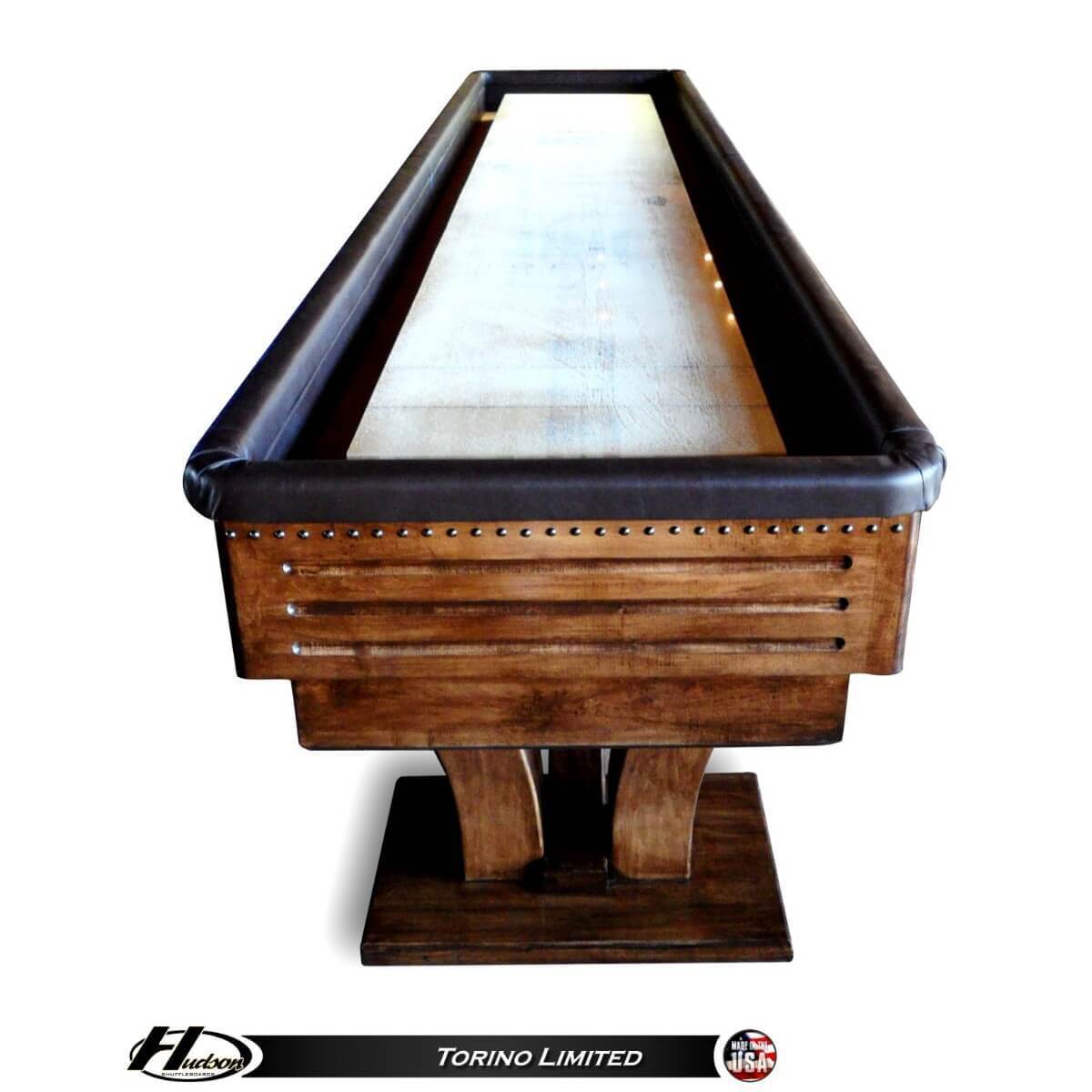 Hudson Torino Limited Edition Shuffleboard Table 9'-22' with Custom Stain Options - Gaming Blaze