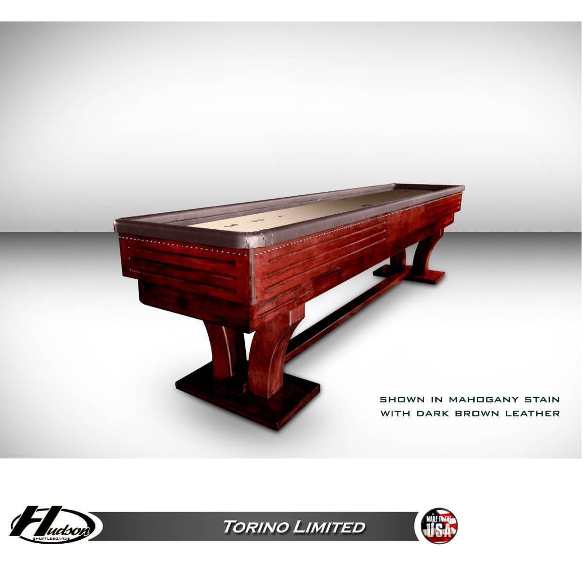 Hudson Torino Limited Edition Shuffleboard Table 9'-22' with Custom Stain Options - Gaming Blaze