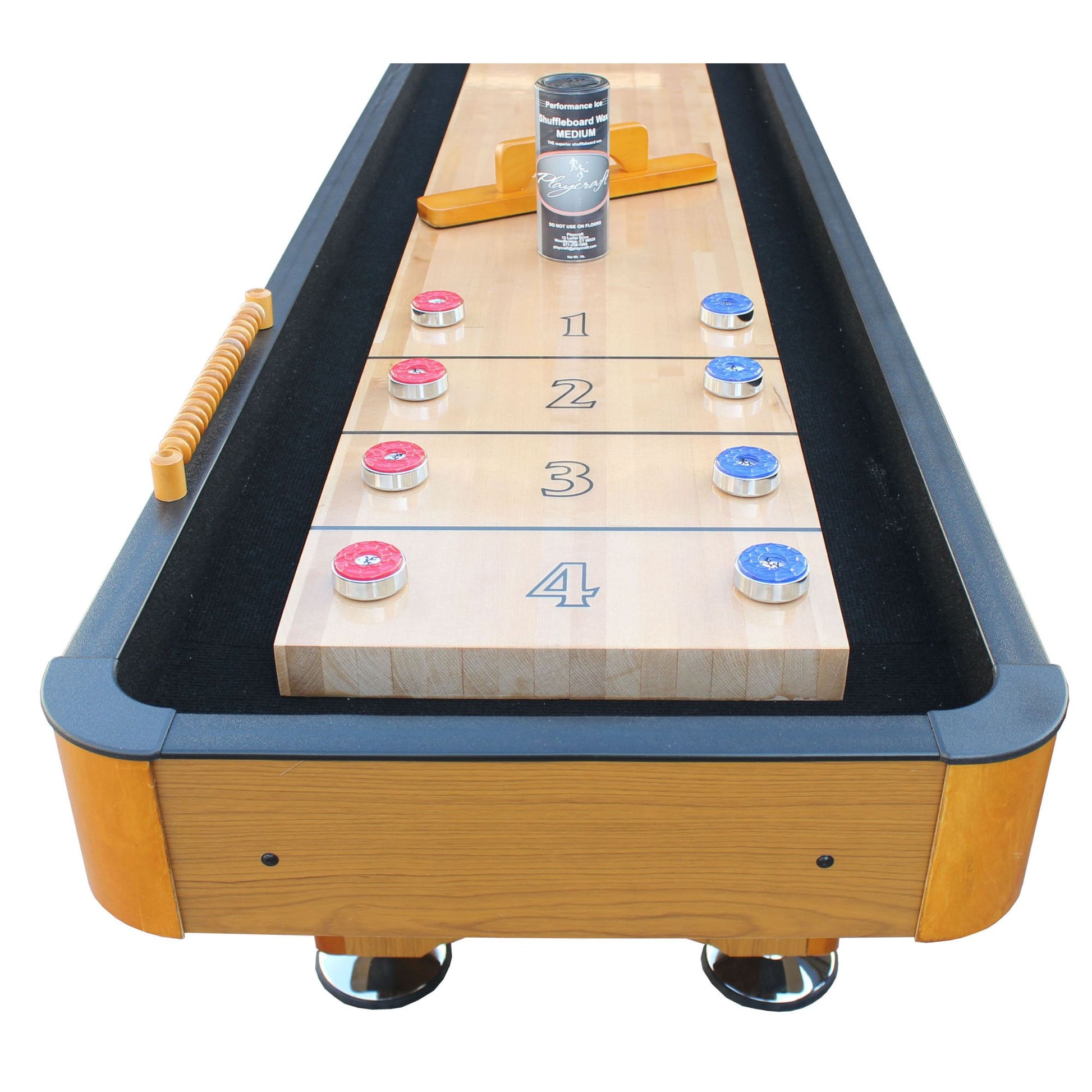Playcraft Woodbridge Shuffleboard Table with Playing Accessories - Gaming Blaze