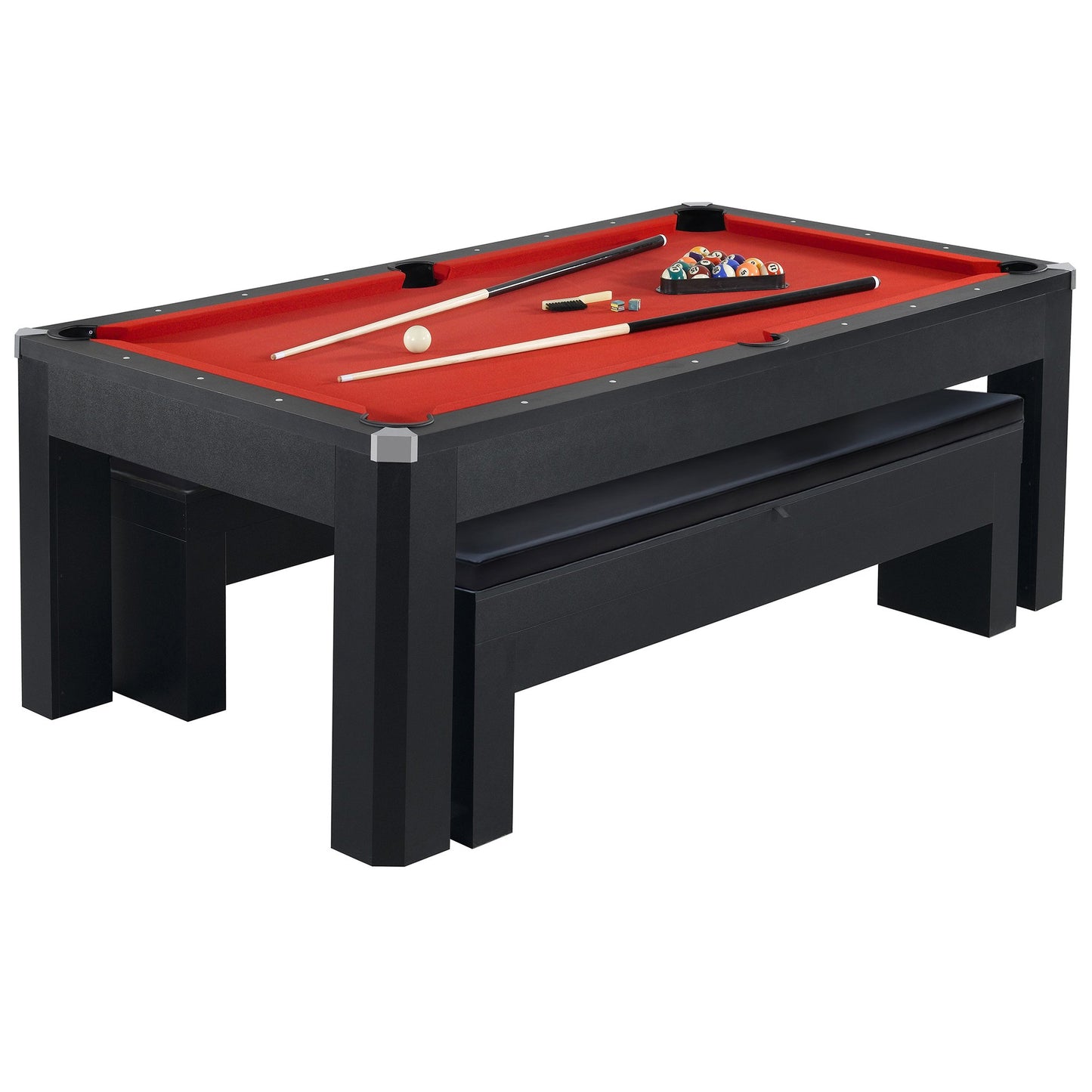 Hathaway Park Avenue 7ft Multi Game Table with Dining Top & Benches  - Gaming Blaze