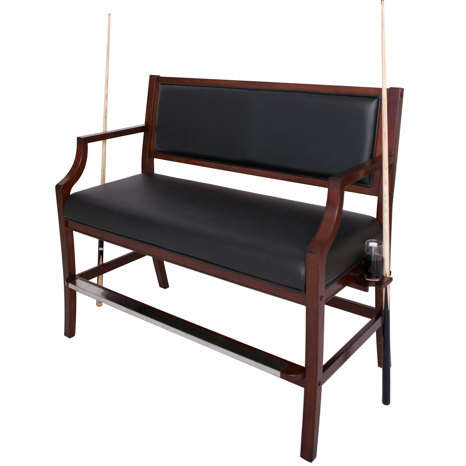 Hathaway Hampton Club Walnut Finish Spectator Bench - Gaming Blaze