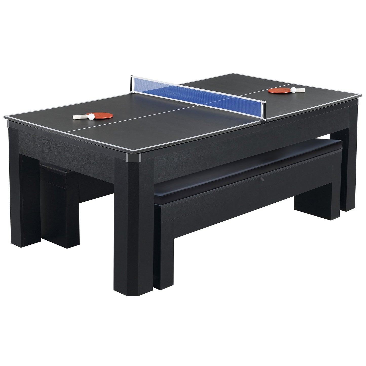 Hathaway Park Avenue 7ft Multi Game Table with Dining Top & Benches  - Gaming Blaze