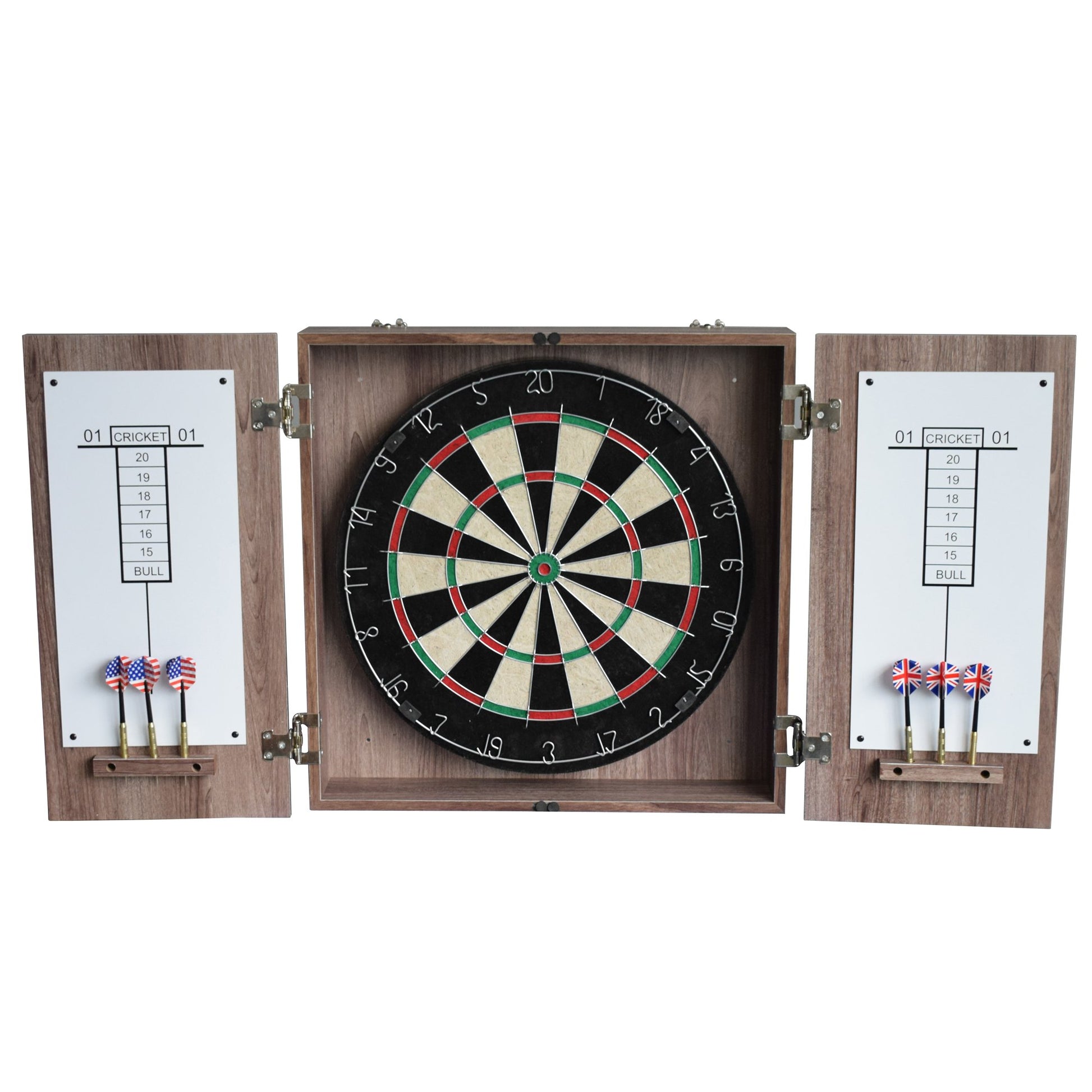 Hathaway Winchester Driftwood Dartboard Cabinet Set - Gaming Blaze