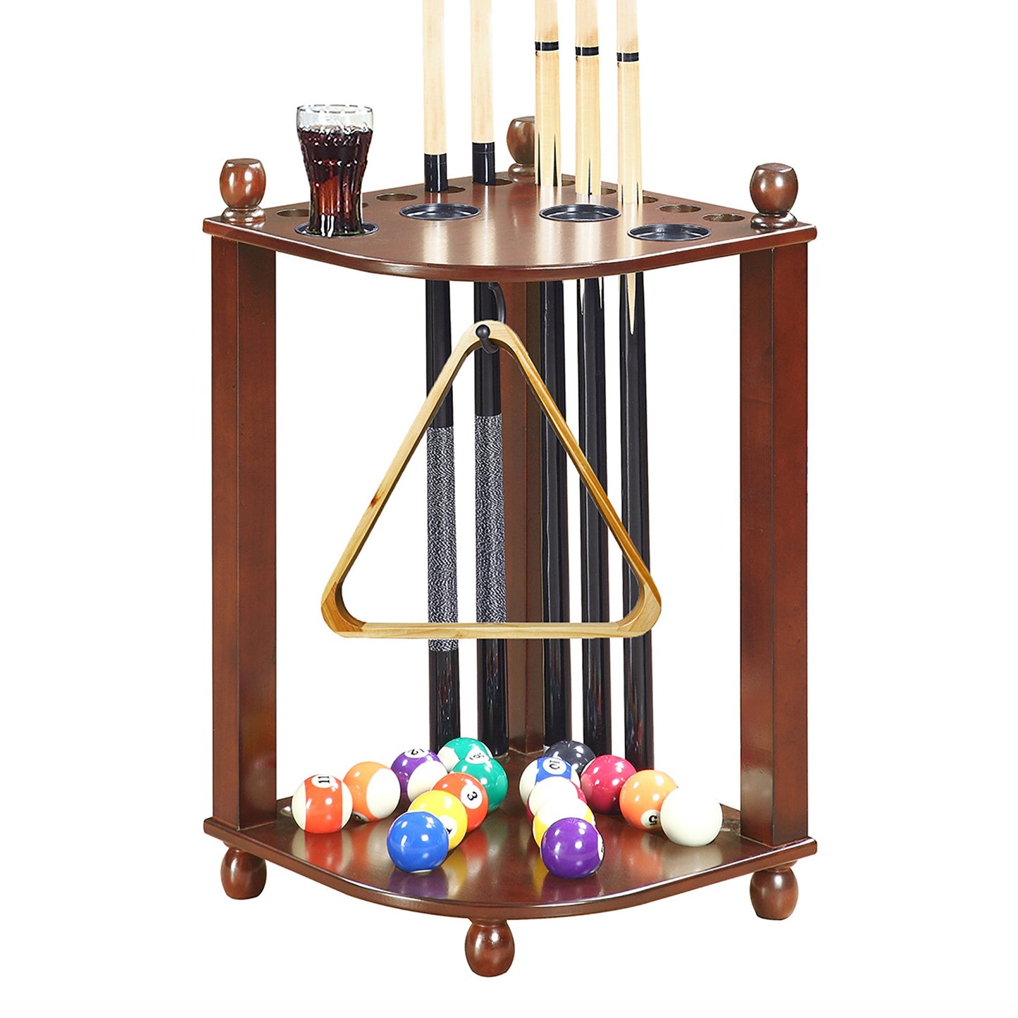 Hathaway Regent Walnut Pool Corner Cue Rack - Gaming Blaze